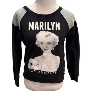 Marilyn Monroe Los Angelos Black Graphic Crew Neck Sweatshirt Size Medium
